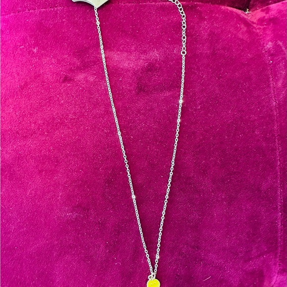 Yellow Smiley Face Pendant Necklace - Picture 2 of 2